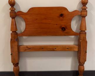 Pair of Vintage Cherry Cannonball Bed Frames. Photo 1 of 5.
