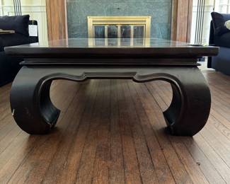Asian Style Ebonized Wood Coffee Table. Photo 1 of 3.