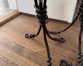 Set of 3 Wrought Iron Floor Candelabras. Photo 2 of 2.