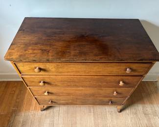 Antique Four Drawer Chest of Drawers. Measures 42" W x 20" D x 43" H. Photo 3 of 7.