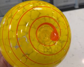 Hand-Blown Yellow Glass Pitcher. Photo 3 of 3.
