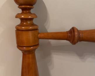 Pair of Vintage Cherry Cannonball Bed Frames. Photo 4 of 5.