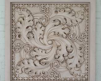 Urban Remains-Sourced 1960s Auditorium Theater Plaster Panel Designed by Louis Sullivan. Measures 35" x 35".