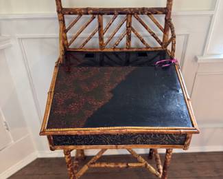 Victorian Burnt Bamboo Writing Desk. Photo 2 of 4.