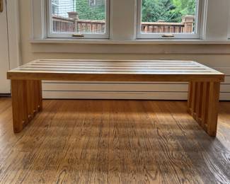 Mid-Century Wood and Glass Ara Coffee Table In The Style of Lella & Massimo Vignelli for Driade, Italy. Measures 4' x 17" x 20" H. Photo 1 of 2.