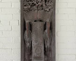1979 Frank Lloyd Wright Home & Studio Foundation Tree of Life Panel - 2 Available. Each Measures 15" W x 35" H x 4" D. Photo 1 of 2.