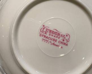 68-Piece Set of Federal Shape Syracuse China "Suzanne" Pattern. Photo 3 of 3.