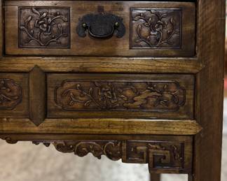 Reproduction Hand-Carved Asian Console Table. Photo 3 of 3.