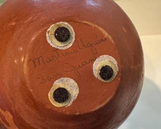 Martina Aquino Signed Bowl. Photo 2 of 2. Martina Aquino, San Juan Pueblo Hand-Carved, Signed Bowl. Photo 2 of 2.