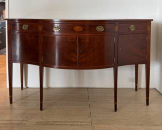 Antique Mahogany Buffet with Satinwood Inlay & Pen & Ink Detail. Measures 67" W x 26" x 40" H. Photo 1 of 5.