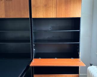 Bookcase / Desk Bookcase / Desk in Style of Milo Baughman. Sold As Set Or As Two Separate Pieces. Bookcase with Desk Measures 6' D x 35" W x 86" H. Bookcase Measures 35" W x 19" D x 86" H. Photo 3 of 3.