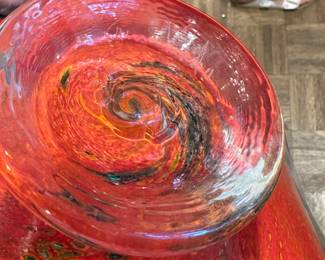 Murano Hand-Blown Glass Bowl Signed by Artist. Photo 3 of 3.