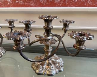 Pair of Silver Plate Candelabras. Photo 2 of 2.
