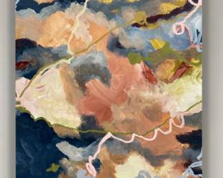 "Lovely Chaos," Blend of Acrylic & Pastels on Canvas. Measures 30" x 40." Signed and Titled on Back by Artist Rebecca Armstrong.