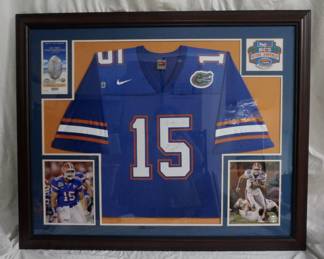 Framed Tim Tebow Signed UF Jersey National Champs
