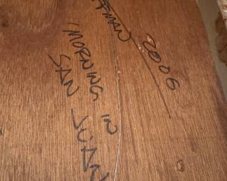 "Morning in San Juan," Signed on Back by Hoffman. Measures 24" x 36." Some Damage. Photo 3 of 3.