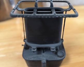 Vintage Florence Company Puritan Cast Iron Kerosene Stove (Sad Iron Stove) and Cast Iron Sad Iron. Photo 3 of 4.