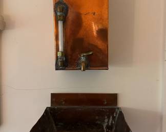 Vintage Copper Cistern & Wash Basin.