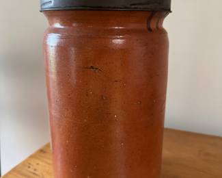 Glazed Stoneware Jar Turned Table Lamp. Measures 24" H to Finial. Photo 2 of 2.