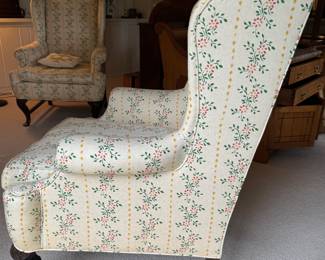 Early American Antique Wing Back Chair with Pad Feet - 2 Available. Each Measures 30" W x 34" D. Photo 2 of 6.