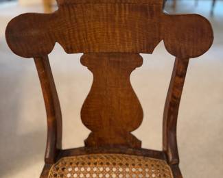 Antique Bird's Eye Maple Chair with Rush Seat - 2 Available. Each Measures 17" W with 17" Seat Height. Photo 2 of 4.