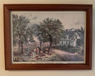Set of 4 Currier & Ives Prints of the Four Seasons, "American Homestead Autumn." Photo 3 of 3.