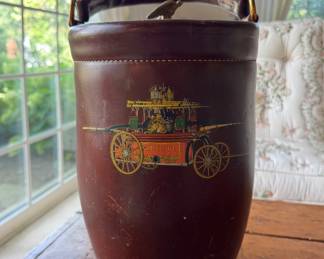 Vintage Loyal Papeete Brown Leather Fire Ice Bucket. Photo 1 of 4.