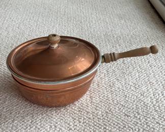 Copper Saucepan with Lid.