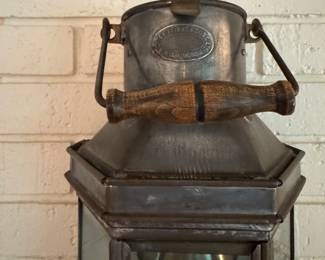 Vintage Brass Ship Lantern. Measures 9" W x 16" H. Photo 2 of 2.