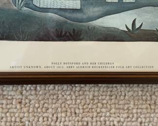 Framed Watercolor Reproduction of "Polly Botsford And Her Children." Measures 18" W x 14" H Overall. Photo 2 of 3.