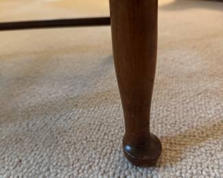 Pair of Antique Ladder Back Chair with Rush Seat and Pad Feet. Each Measures 19" W x 16" D with 18" Seat Height. Photo 3 of 3.