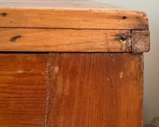 Antique Flip-Top Pine Grain Bin / Storage Cabinet. Measures 36.5" W x 19.25" D x 31" H. Photo 2 of 6.