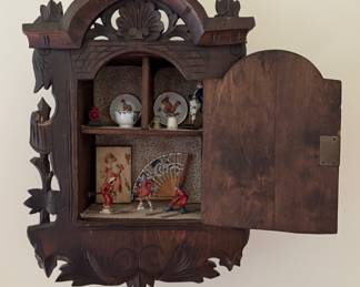 Black Forest Hand Carved Medicine / Curio Cabinet.