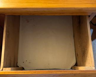Antique Pine 3-Drawer Storage Cabinet. Measures 34" W x 20" D x 36" H. Photo 4 of 4.