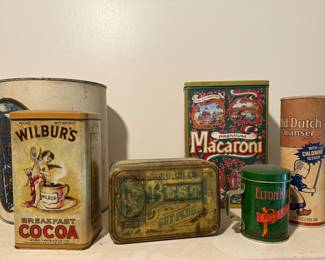Tin Collection: Wilbur's Cocoa, Bill's Best, etc.