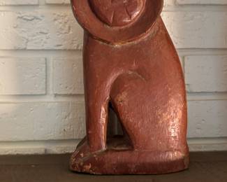 Hand-Carved / Hand-Painted Folk Art Lion. Measures 6" W x 10" H. Photo 1 of 2.