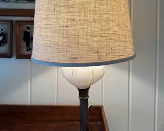 Vintage Milk Glass Lamp on Marble Base. Photo 1 of 2.