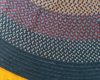 Hand Hooked Rug. Measures 9" D. Photo 2 of 2.