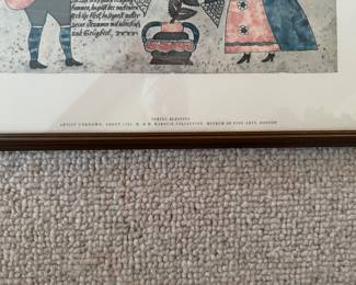Framed Watercolor Reproduction of "Spring Blessing." Measures 18" W x 14" H Overall. Photo 2 of 2.