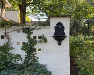 Cast Iron Lion Head Wall Mount Fountain. Photo 2 of 2.