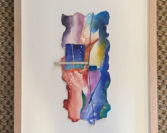 Watercolor Paper Art. Signed by Artist. Measures 15" x 23" Overall. Photo 1 of 2.