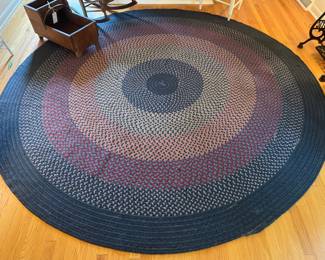 Hand Hooked Rug. Measures 9" D. Photo 1 of 2.