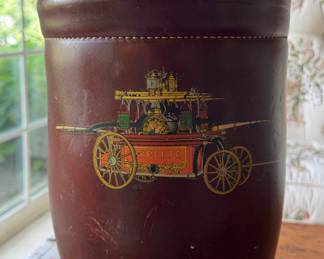 Vintage Loyal Papeete Brown Leather Fire Ice Bucket. Photo 2 of 4.