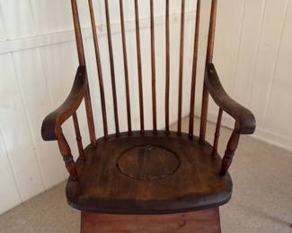 Antique Chamber Pot Chair. Measures 22" W x 24" D. Photo 1 of 5.