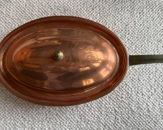 Copper & Sterling Silver Lidded Casserole. Photo 1 of 3.