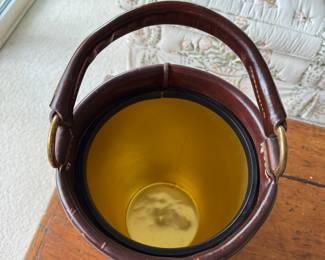 Vintage Loyal Papeete Brown Leather Fire Ice Bucket. Photo 4 of 4.