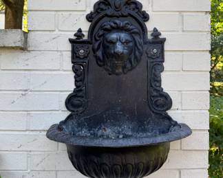Cast Iron Lion Head Wall Mount Fountain. Photo 1 of 2.