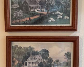 Set of 4 Currier & Ives Prints of the Four Seasons, "American Homestead Spring & Summer." Photo 2 of 3.