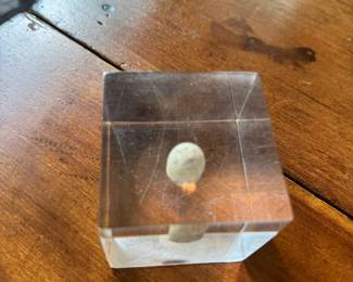 Civil War Bullet Incase in Lucite. Photo 3 of 3.