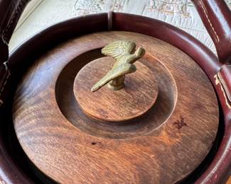 Vintage Loyal Papeete Brown Leather Fire Ice Bucket. Photo 3 of 4.